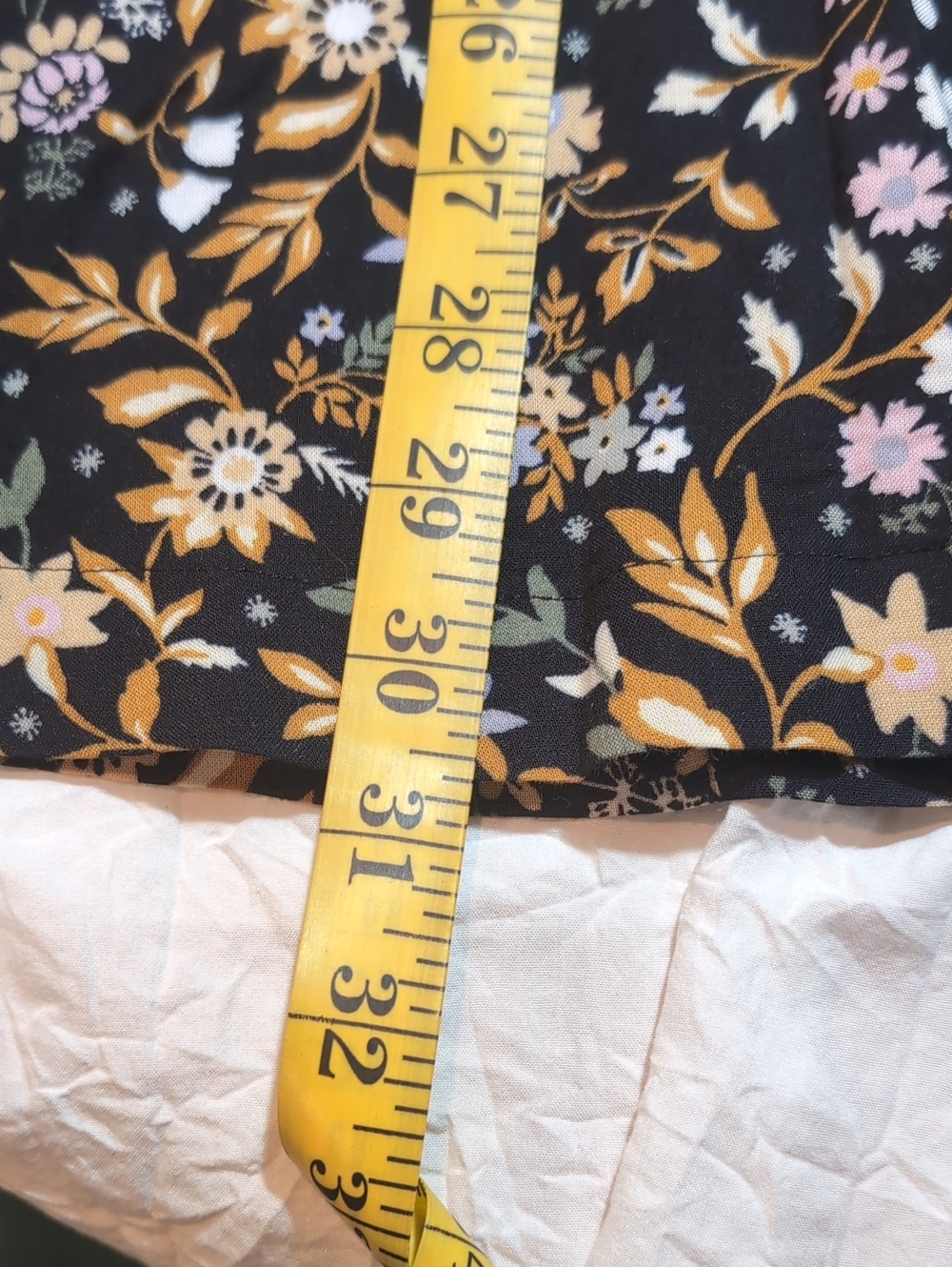 Plus Size croft & barrow Black Maxi Skirt with Mustard and Lilac Floral Print - Picture 7 of 9